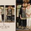Stylish Eba Anokhi Black And White Chinon With Embroidery Worked Top Bottom And Dupatta Wholesale 2026