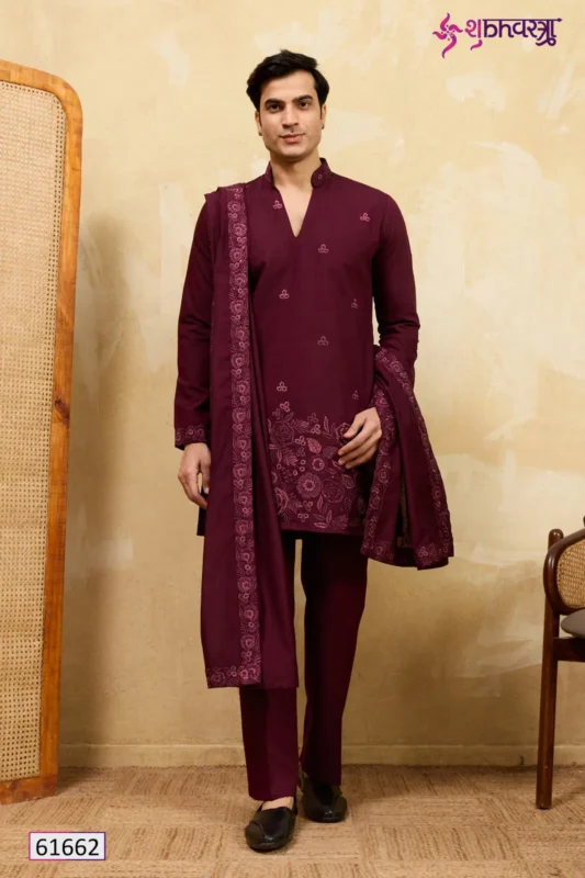 Launching Shubhvastra The Grand V Drape Viscose Silk Thread Work Kurta Pant And Dupatta Wholesale 2026