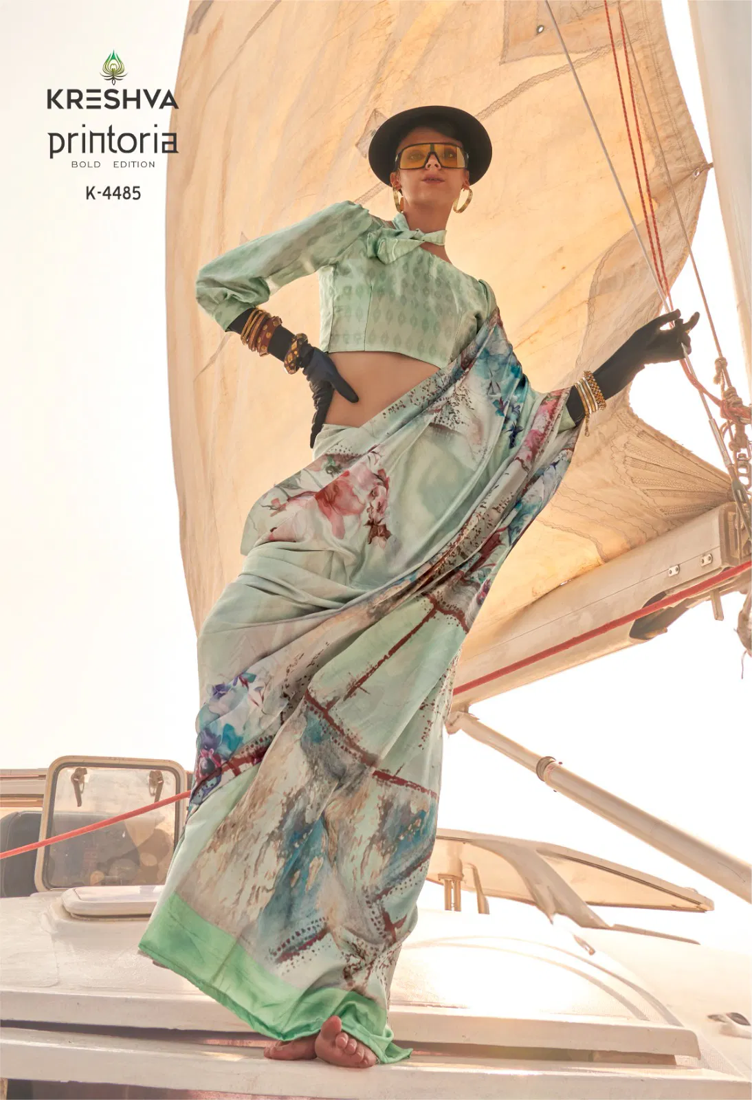 Latest Kreshva Printoria Saitn Silk Octane Finish Saree Collection Wholesale 2026