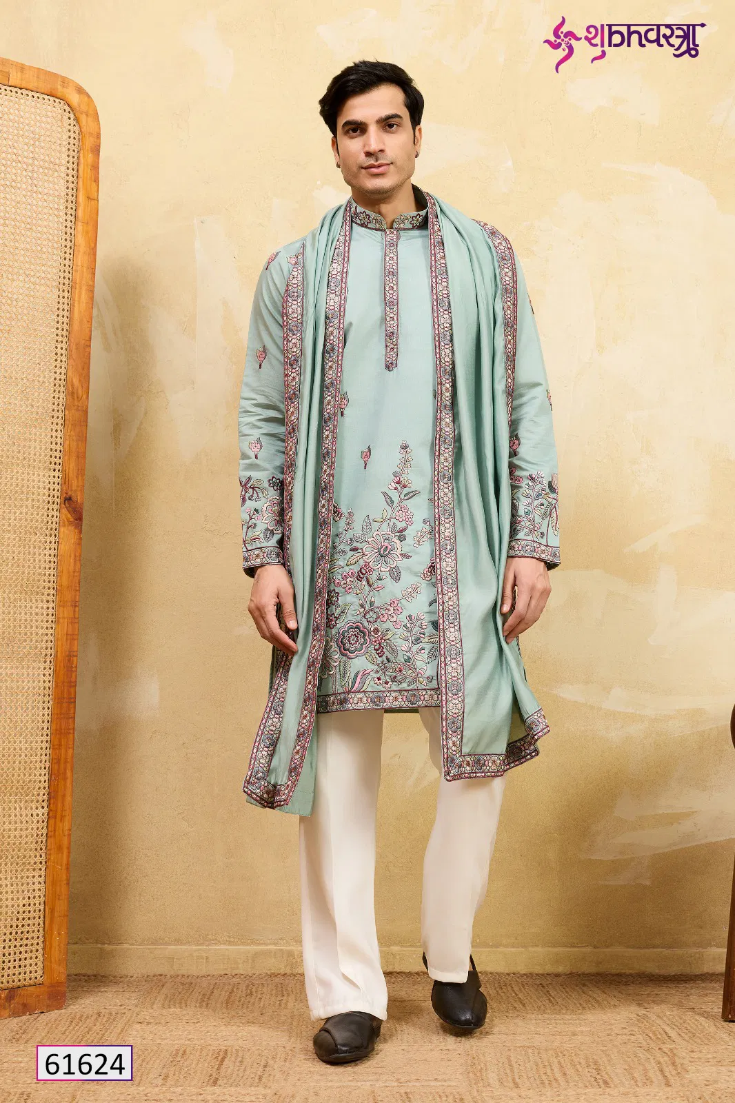 Shubhvastra Regal Veil Viscose Silk Thread Work Kurta And Dupatta Wholesale