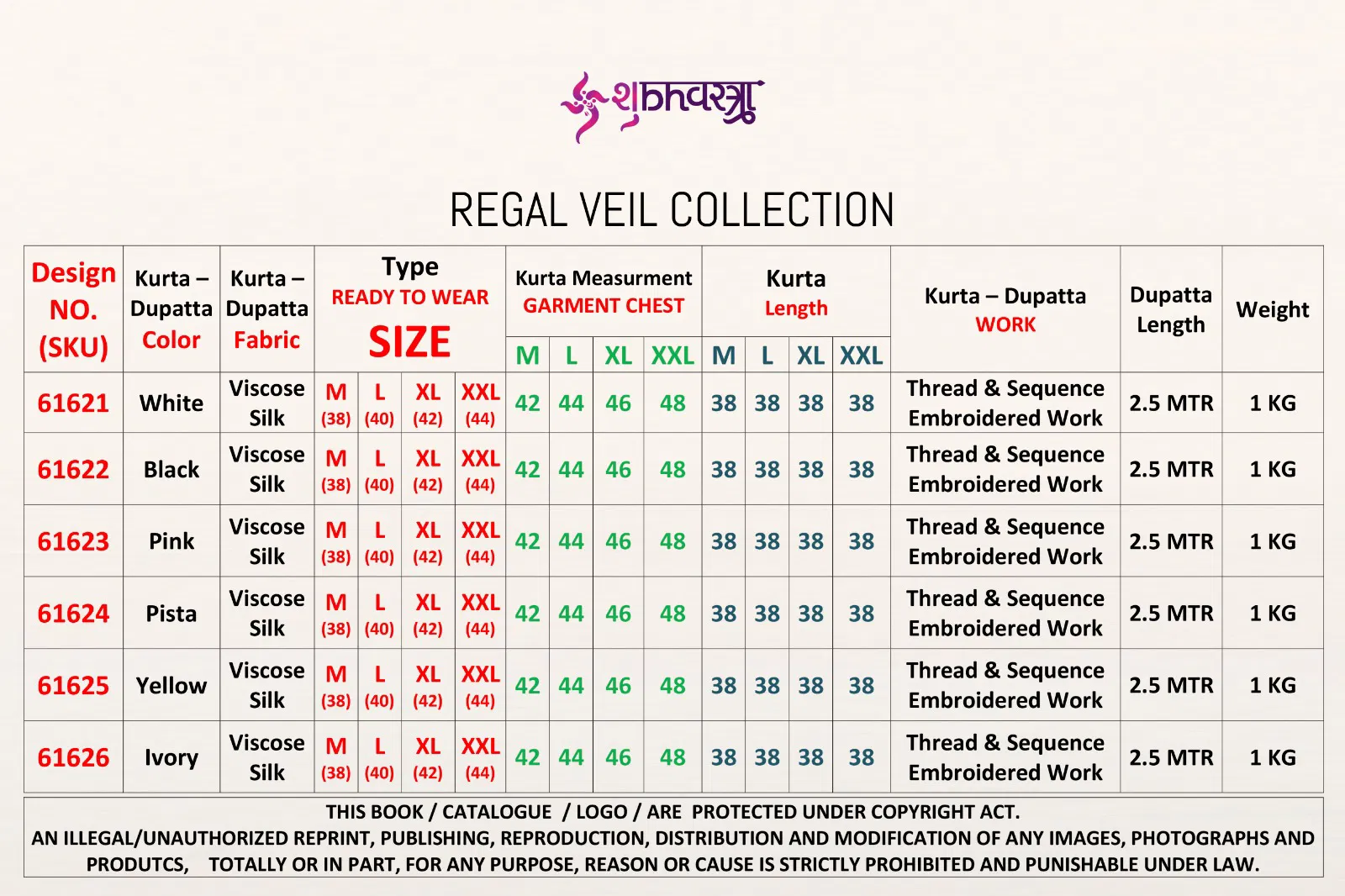 Launching Shubhvastra Regal Veil Viscose Silk Thread Work Kurta And Dupatta Wholesale 2026