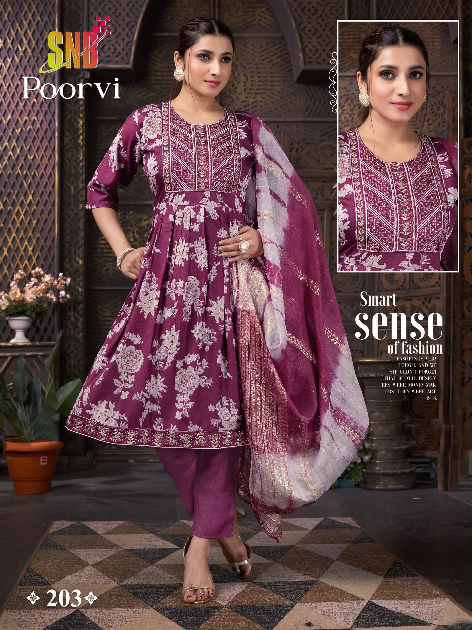 Latest Dnp Poorvi Vol 1 Vertican Umbrella Cut Top With Bottom And Dupatta Collection Wholesale 2026
