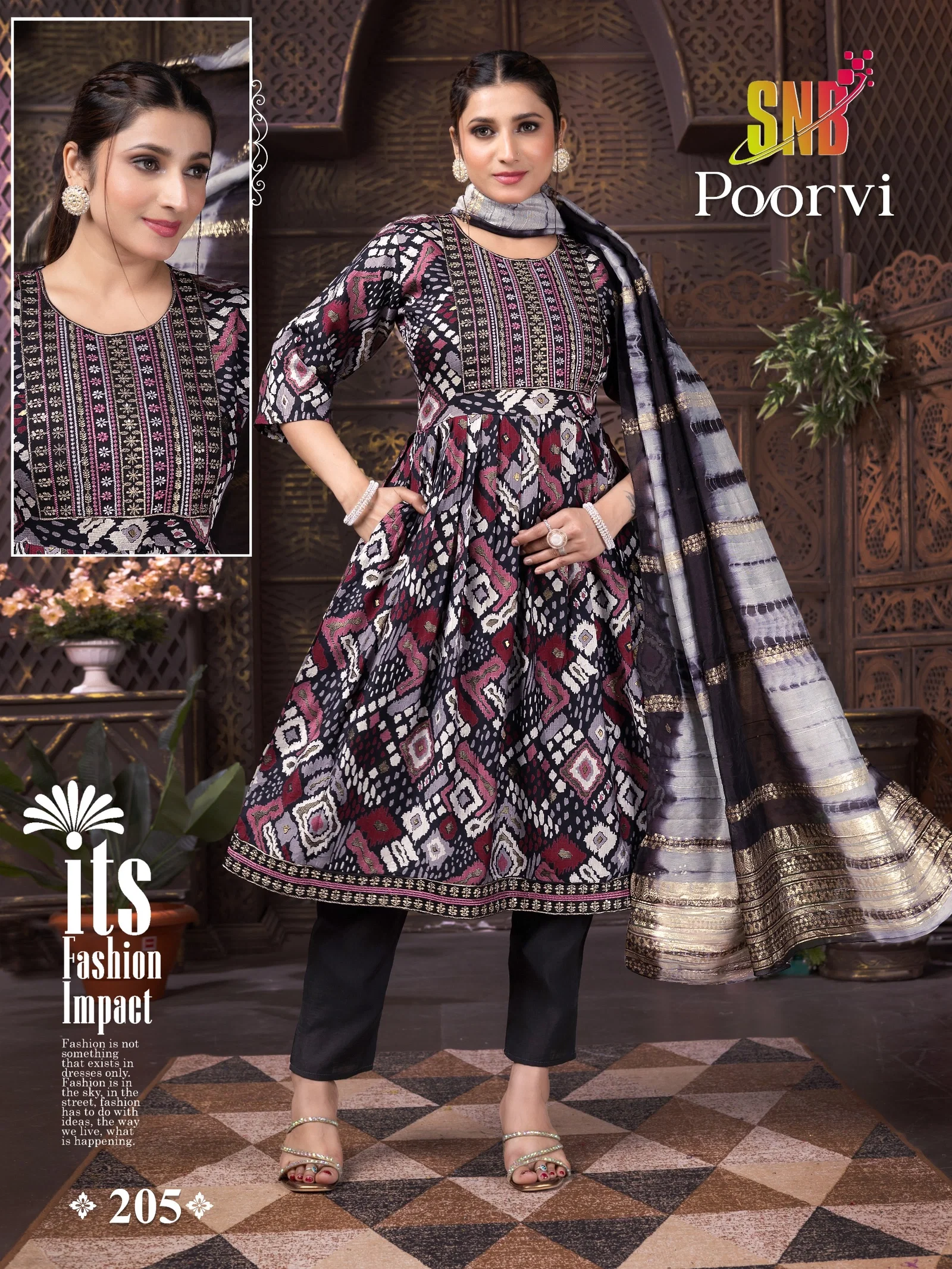 Latest Dnp Poorvi Vol 1 Vertican Umbrella Cut Top With Bottom And Dupatta Collection Wholesale 2026