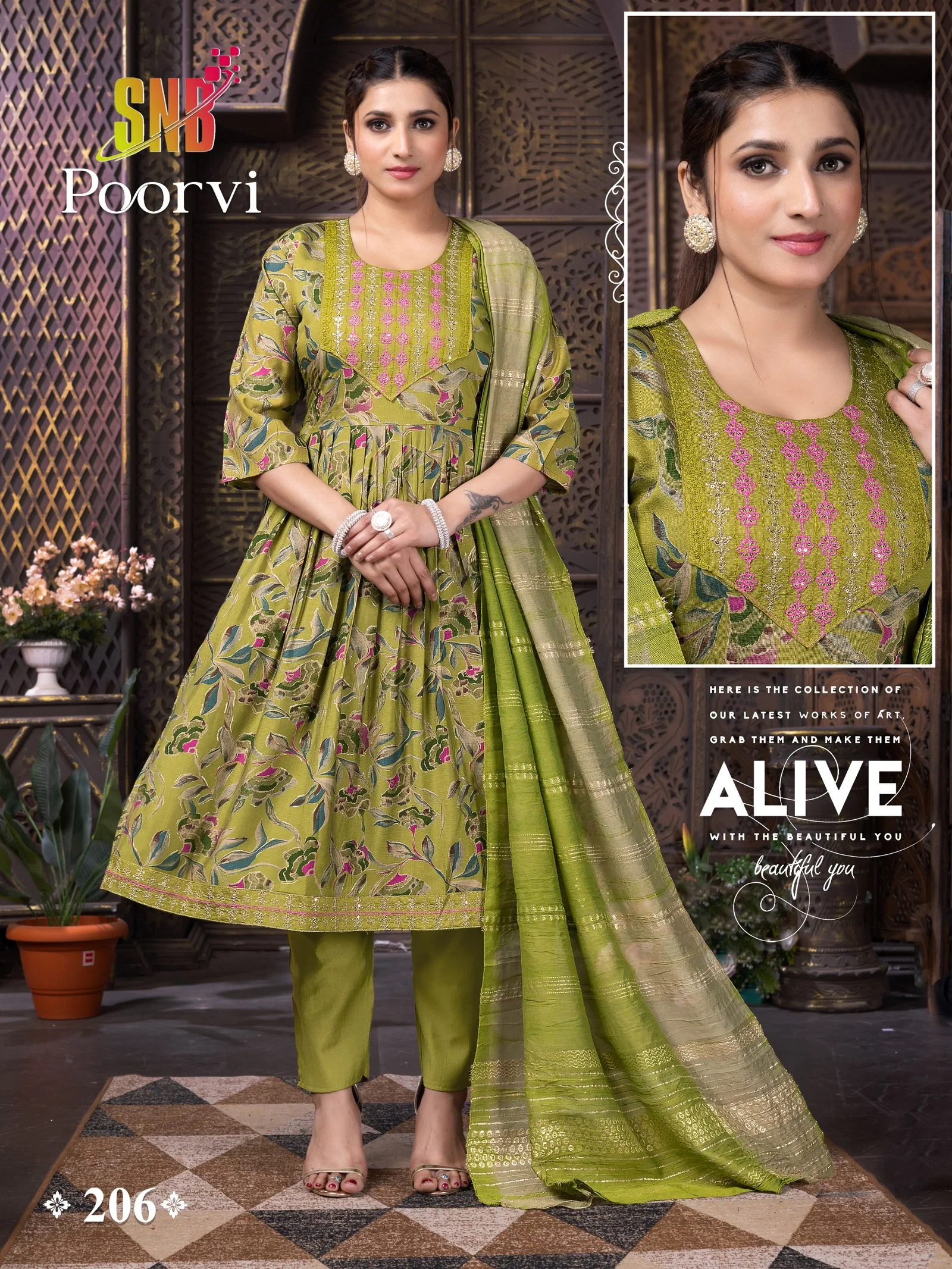 Latest Dnp Poorvi Vol 1 Vertican Umbrella Cut Top With Bottom And Dupatta Collection Wholesale 2026