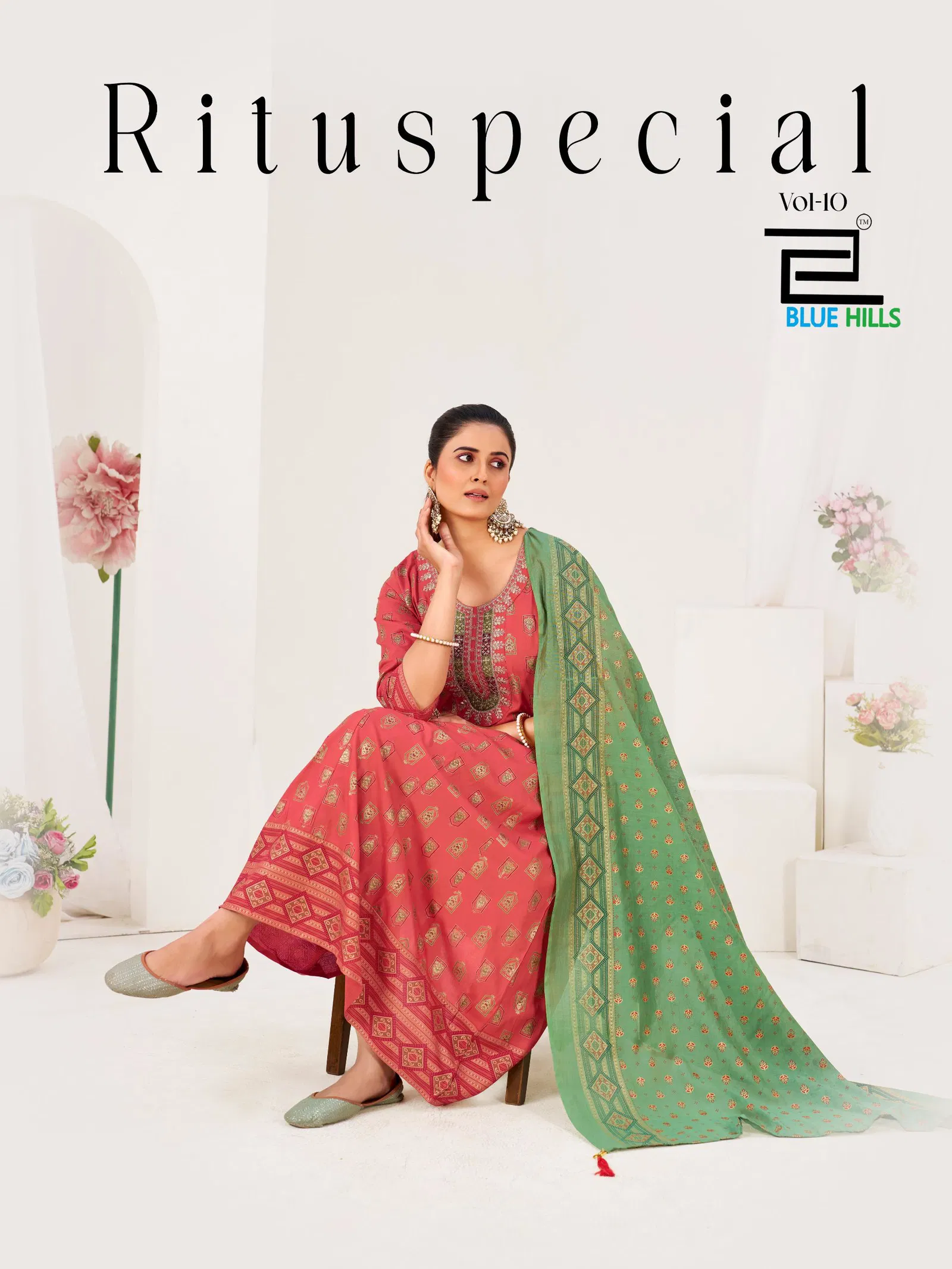 Blue Hills Ritu Special Vol 10 Rayon Anarkali Gown With Dupatta Collection Wholesale