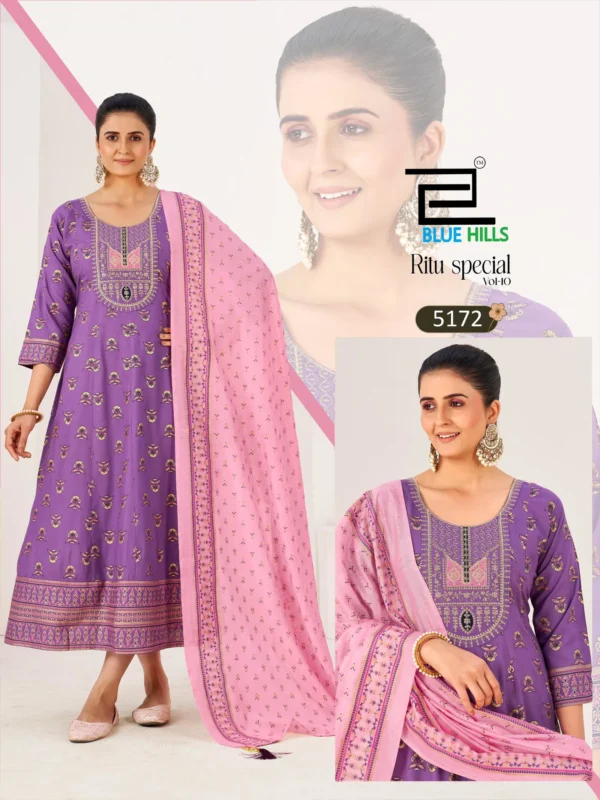 Beautiful Blue Hills Ritu Special Vol 10 Rayon Anarkali Gown With Dupatta Collection Wholesale 2026