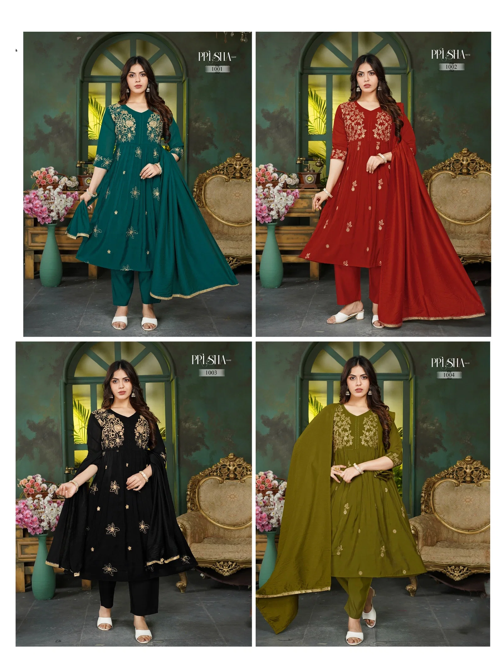 Buy Dnp Prisha V2 Heavy Mul Chanderi Top Bottom With Dupatta Wholesale 2026