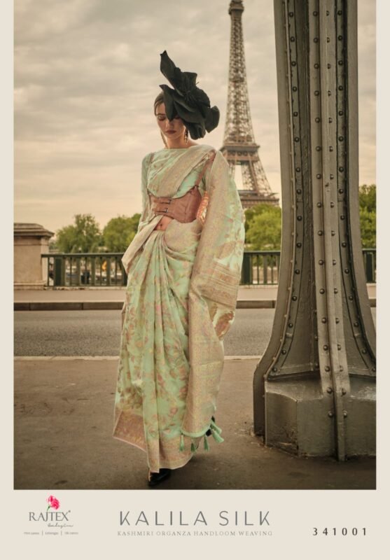 Beautiful Rajtex Kalila Silk Kashmiri Organza Handloom Saree Wholesale 2026