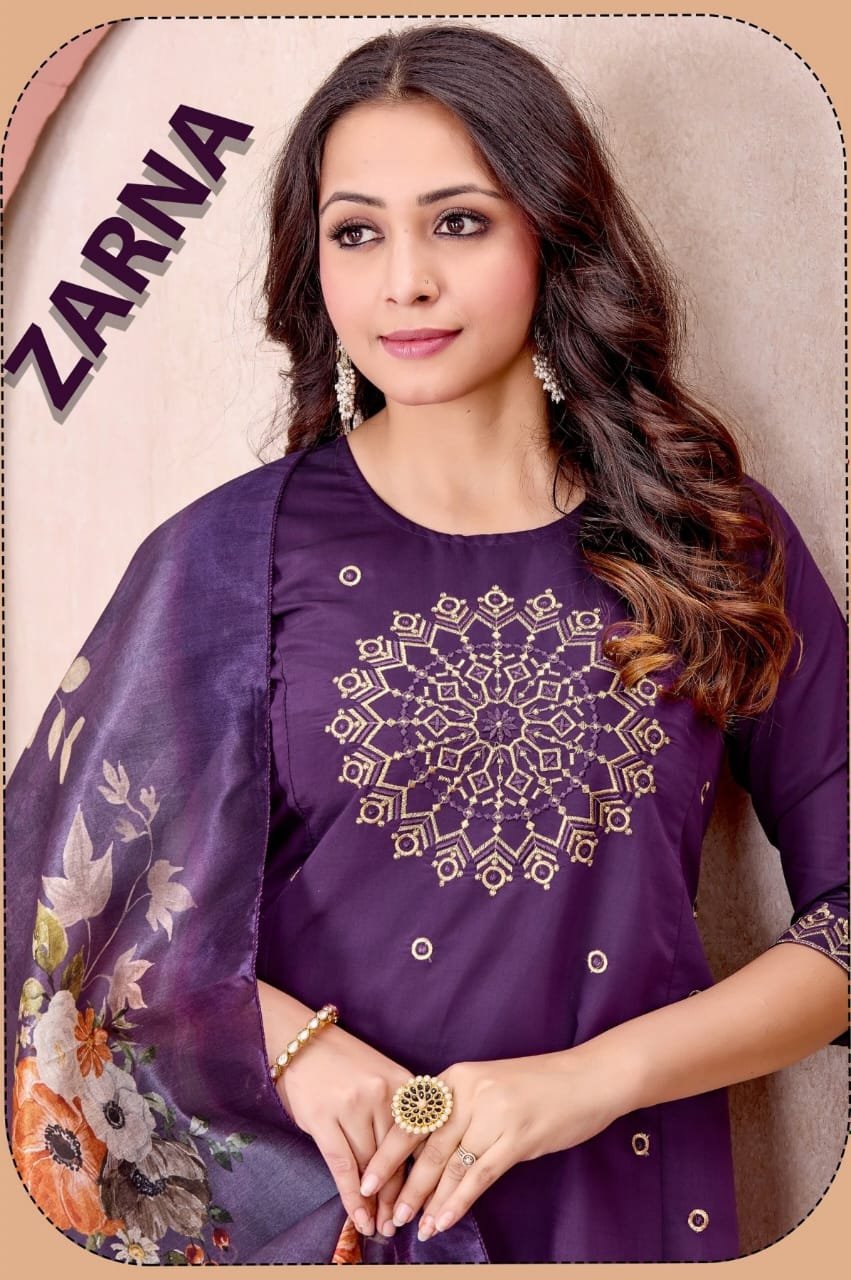 Dnp Zarna Roman Top With Bottom And Dupatta Set Wholesale