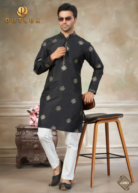 Buy Outluk Wedding 45 Silk Embroidery Worked Kurta And Pajama Collection Wholesale 2026