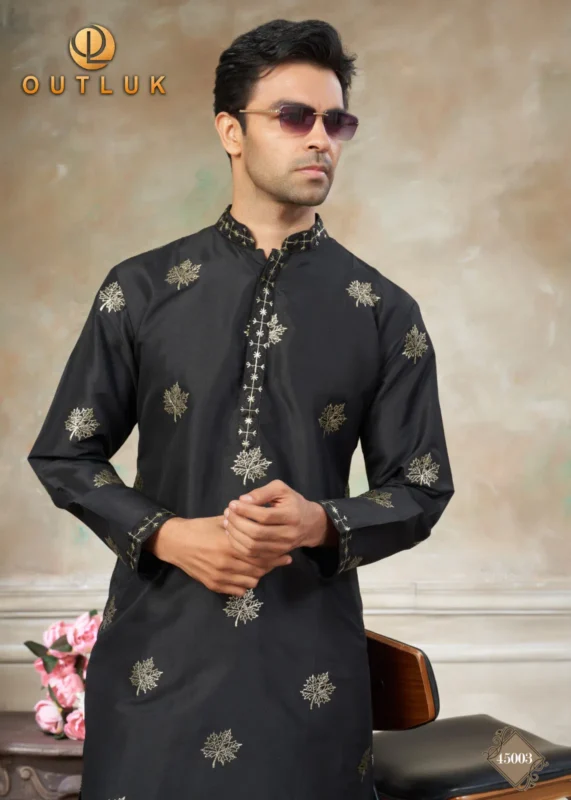 Buy Outluk Wedding 45 Silk Embroidery Worked Kurta And Pajama Collection Wholesale 2026