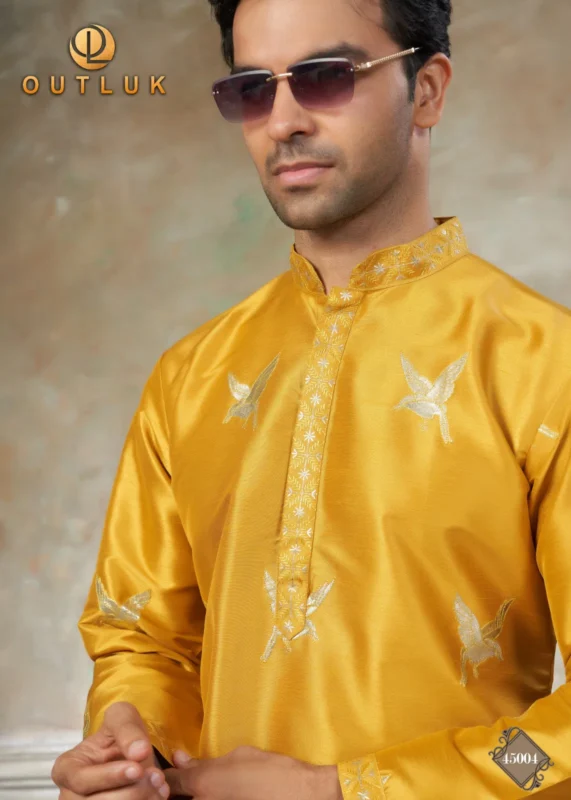 Buy Outluk Wedding 45 Silk Embroidery Worked Kurta And Pajama Collection Wholesale 2026