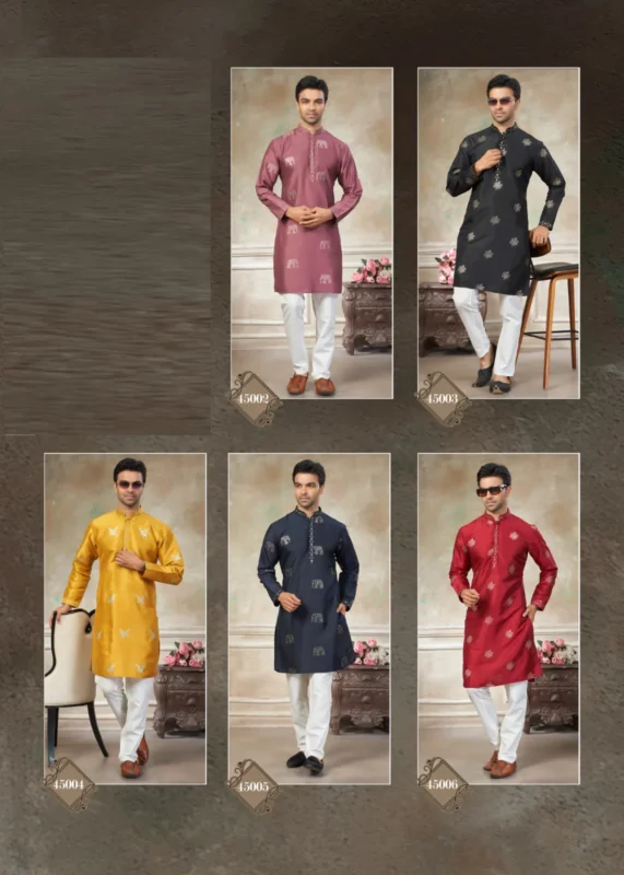 Buy Outluk Wedding 45 Silk Embroidery Worked Kurta And Pajama Collection Wholesale 2026