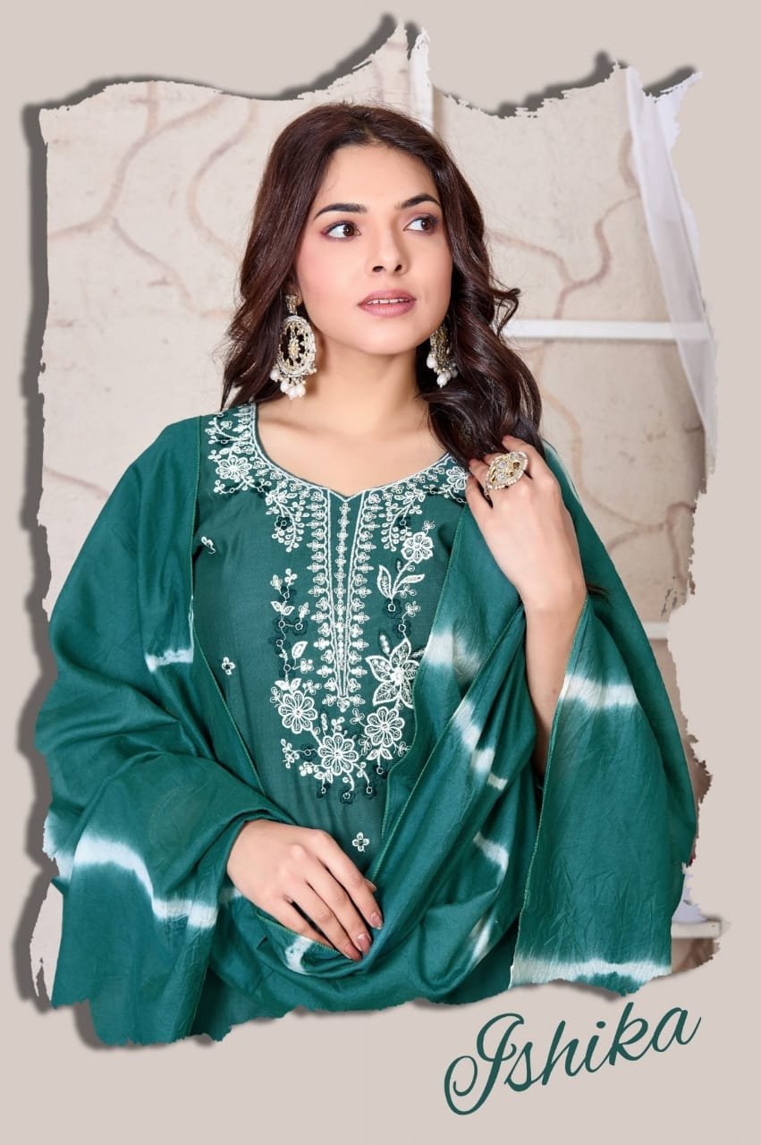 Dnp Ishikha Vatican Silk Kurti With Bottom And Dupatta Wholesale