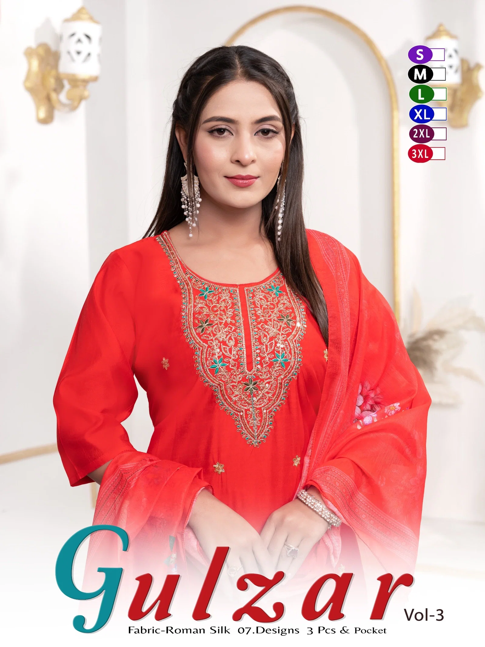 Dnp Gulzar Vol 3 Roman Silk Kurti Pent With Dupatta collection Wholesale