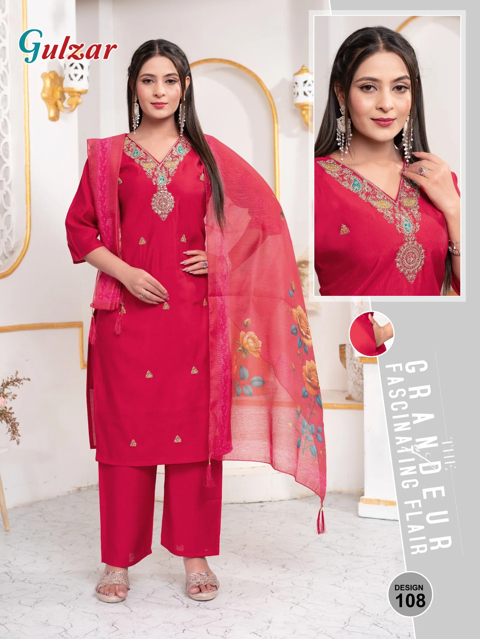 Latest Dnp Gulzar Vol 3 Roman Silk Kurti Pent With Dupatta collection Wholesale 2026