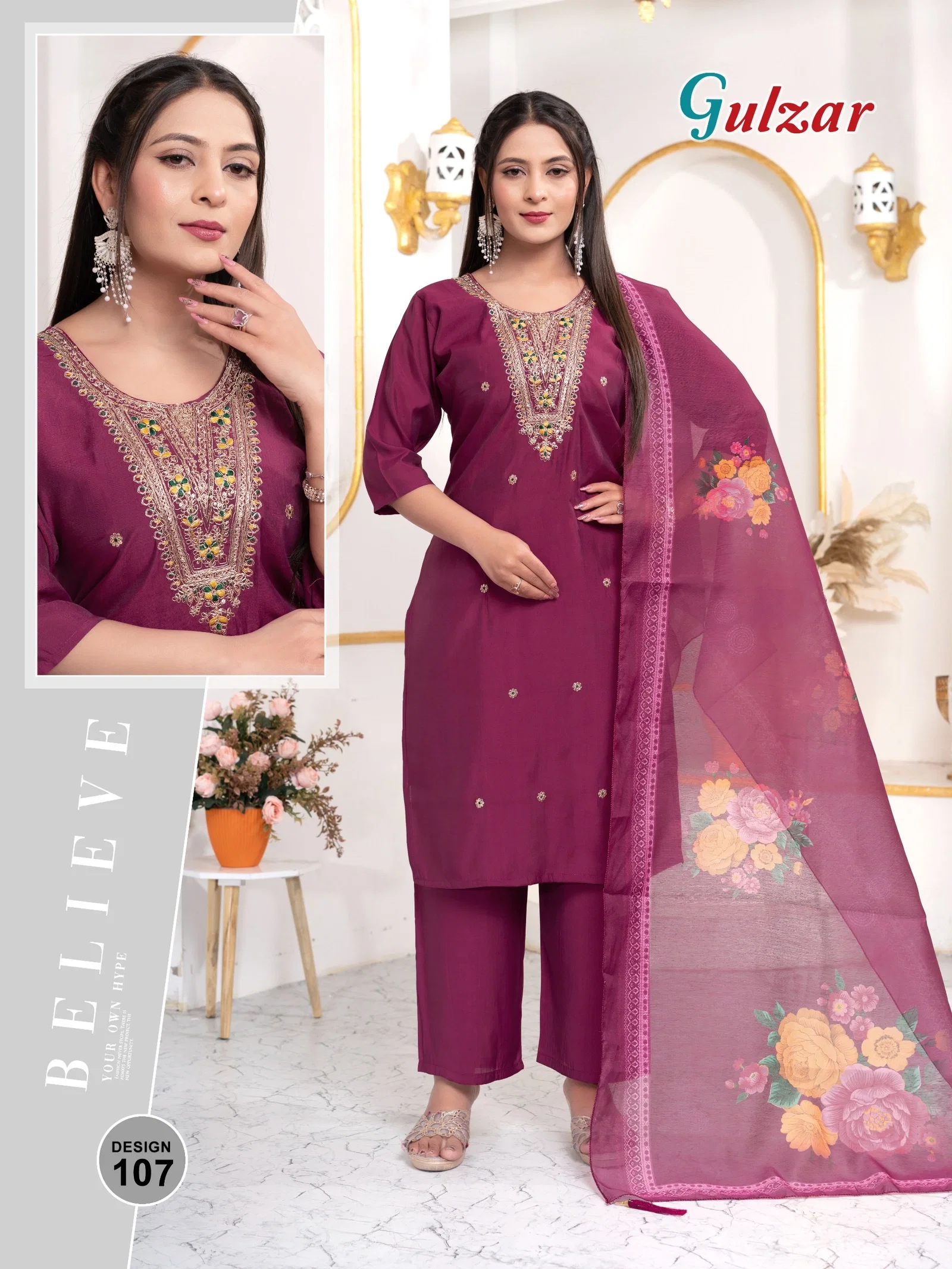 Latest Dnp Gulzar Vol 3 Roman Silk Kurti Pent With Dupatta collection Wholesale 2026