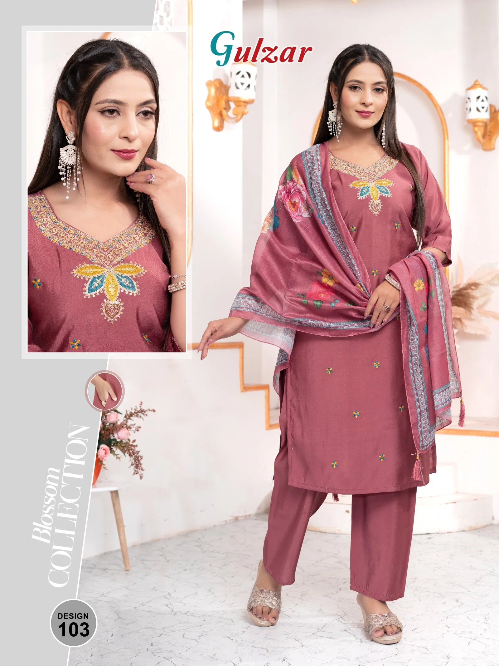 Latest Dnp Gulzar Vol 3 Roman Silk Kurti Pent With Dupatta collection Wholesale 2026