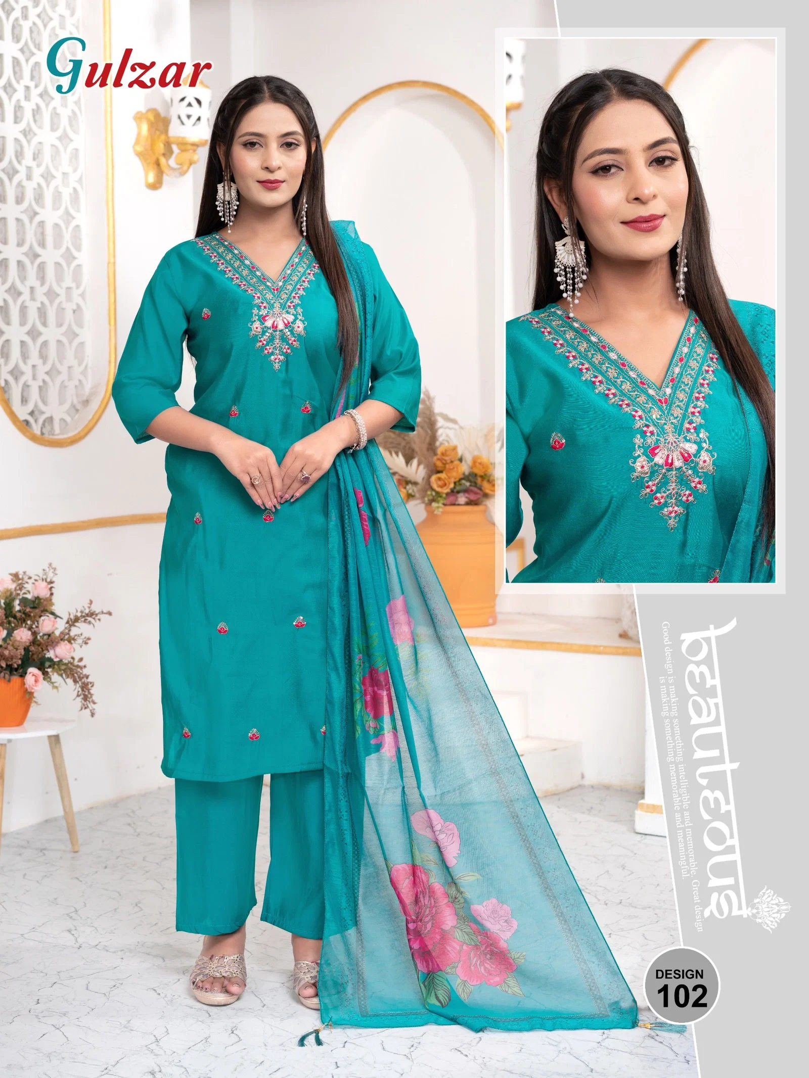 Latest Dnp Gulzar Vol 3 Roman Silk Kurti Pent With Dupatta collection Wholesale 2026
