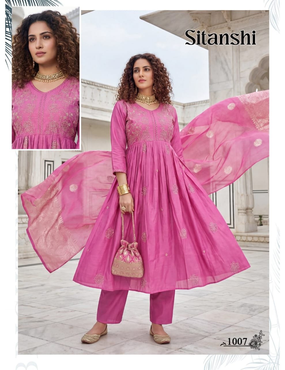 Buy Dnp Sitanshi Roman Silk Kurti Pent With Dupatta Set Wholesale 2026