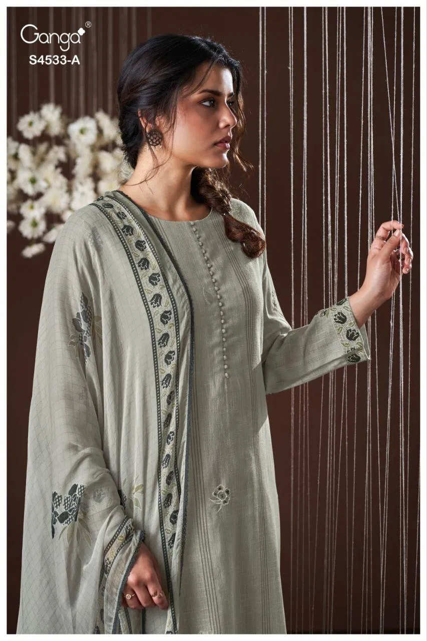 Beautiful Ganga Hysra S 4533 Cotton Linen With Hand Embroidered Salwar Kameez Wholesale 2026