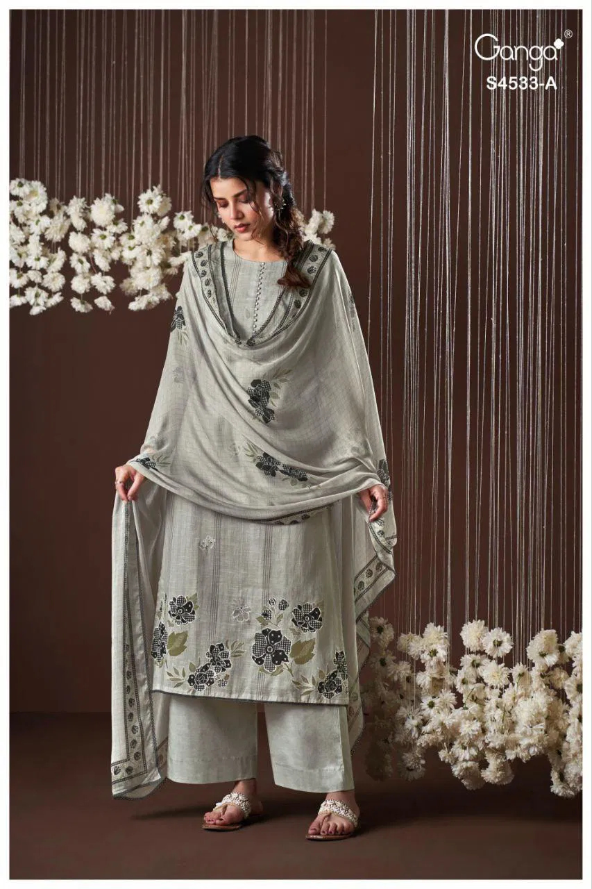 Beautiful Ganga Hysra S 4533 Cotton Linen With Hand Embroidered Salwar Kameez Wholesale 2026