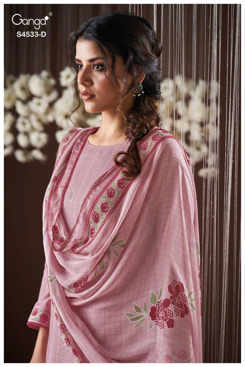 Beautiful Ganga Hysra S 4533 Cotton Linen With Hand Embroidered Salwar Kameez Wholesale 2026