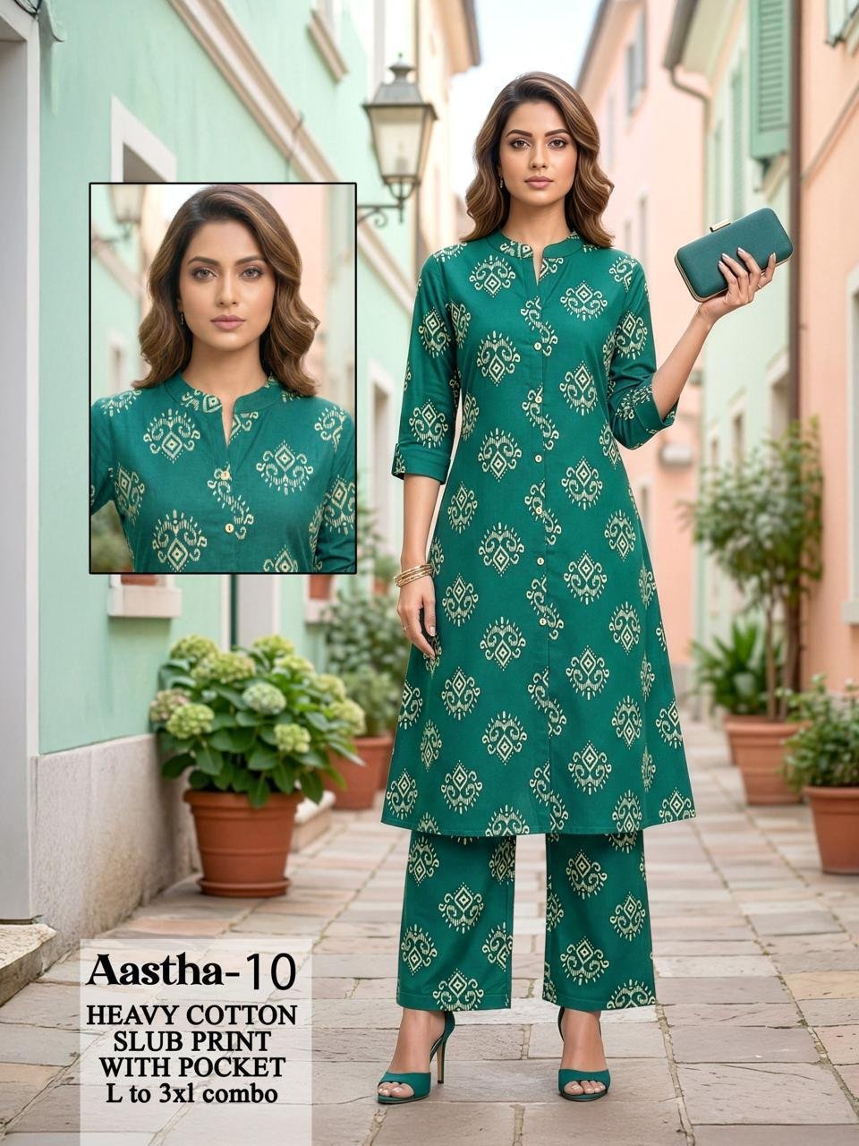 Dnp Aastha 03 And 04 Slub Cotton Kurti With Bottom Wholesale