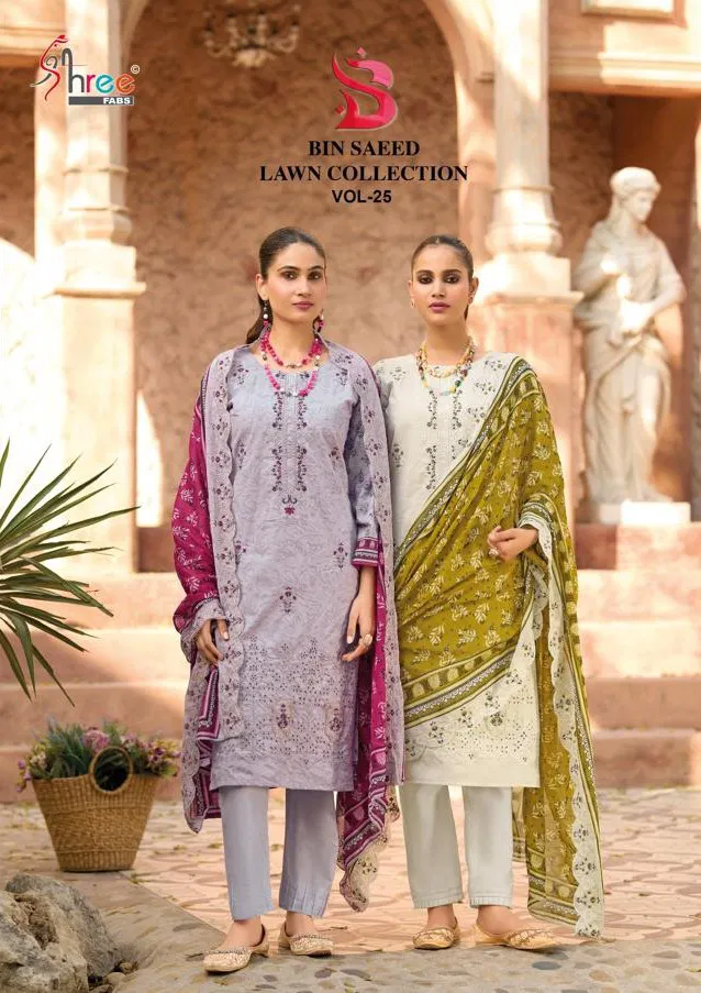 Shree Bin Saeed Lawn Collection Vol 25 Cotton Embroidered Pakistani Suit Wholesale