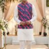 Stylish Lekha LI Raj Tilak Malai Satin Mens Kurta Pajama With Koti Wholesale 2026