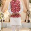 Stylish Lekha LI Raj Tilak Malai Satin Mens Kurta Pajama With Koti Wholesale 2026
