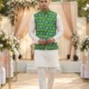 Stylish Lekha LI Raj Tilak Malai Satin Mens Kurta Pajama With Koti Wholesale 2026