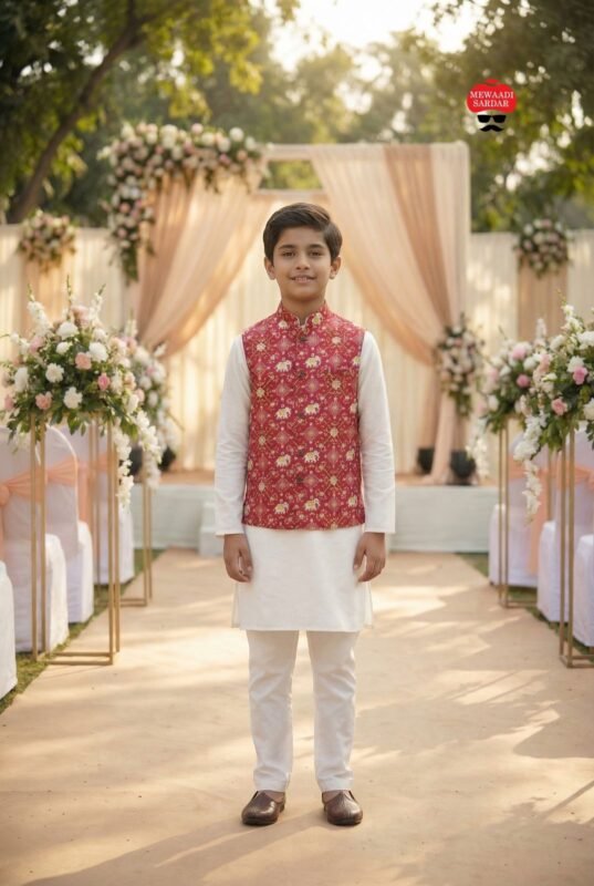 Latest Lekha LI Raj Tilak Kids Malai Satin Mens Kurta Pajama With Koti Wholesale 2026