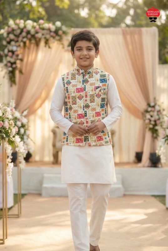Latest Lekha LI Raj Tilak Kids Malai Satin Mens Kurta Pajama With Koti Wholesale 2026