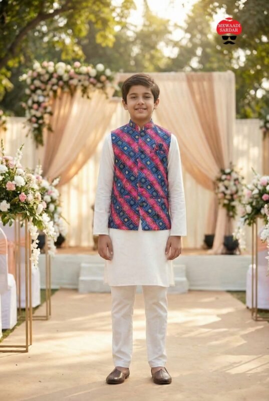 Latest Lekha LI Raj Tilak Kids Malai Satin Mens Kurta Pajama With Koti Wholesale 2026