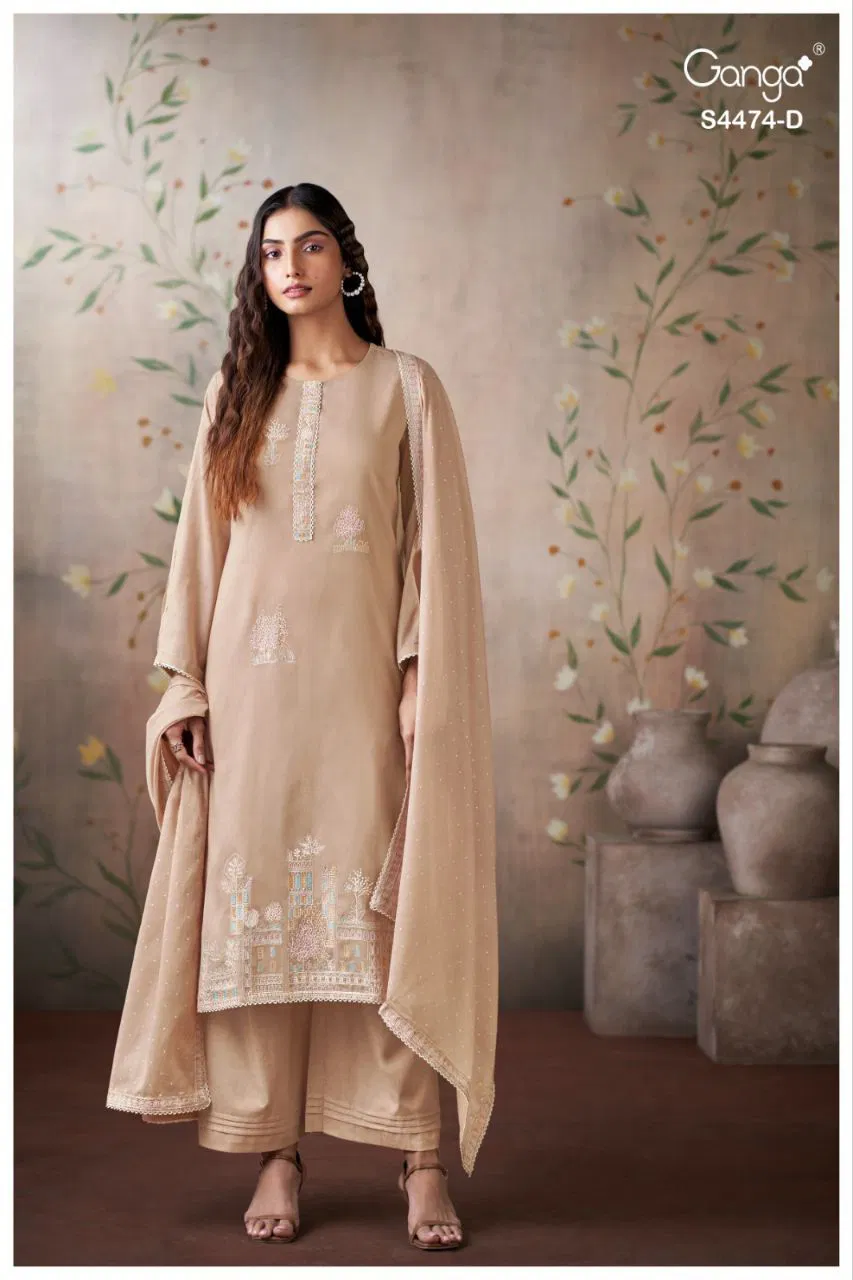 Stylish Ganga Azeela S 4474 Mul Solid Embroidered Salwar Kameez Wholesale 2026