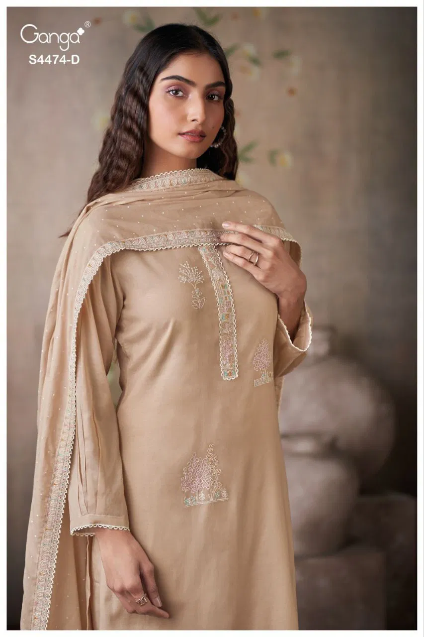 Stylish Ganga Azeela S 4474 Mul Solid Embroidered Salwar Kameez Wholesale 2026