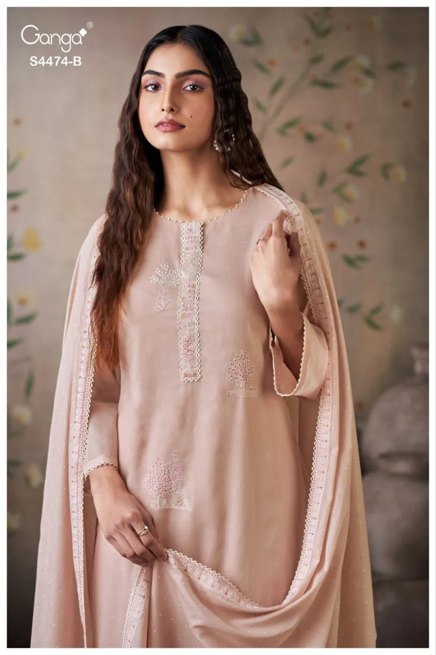 Stylish Ganga Azeela S 4474 Mul Solid Embroidered Salwar Kameez Wholesale 2026