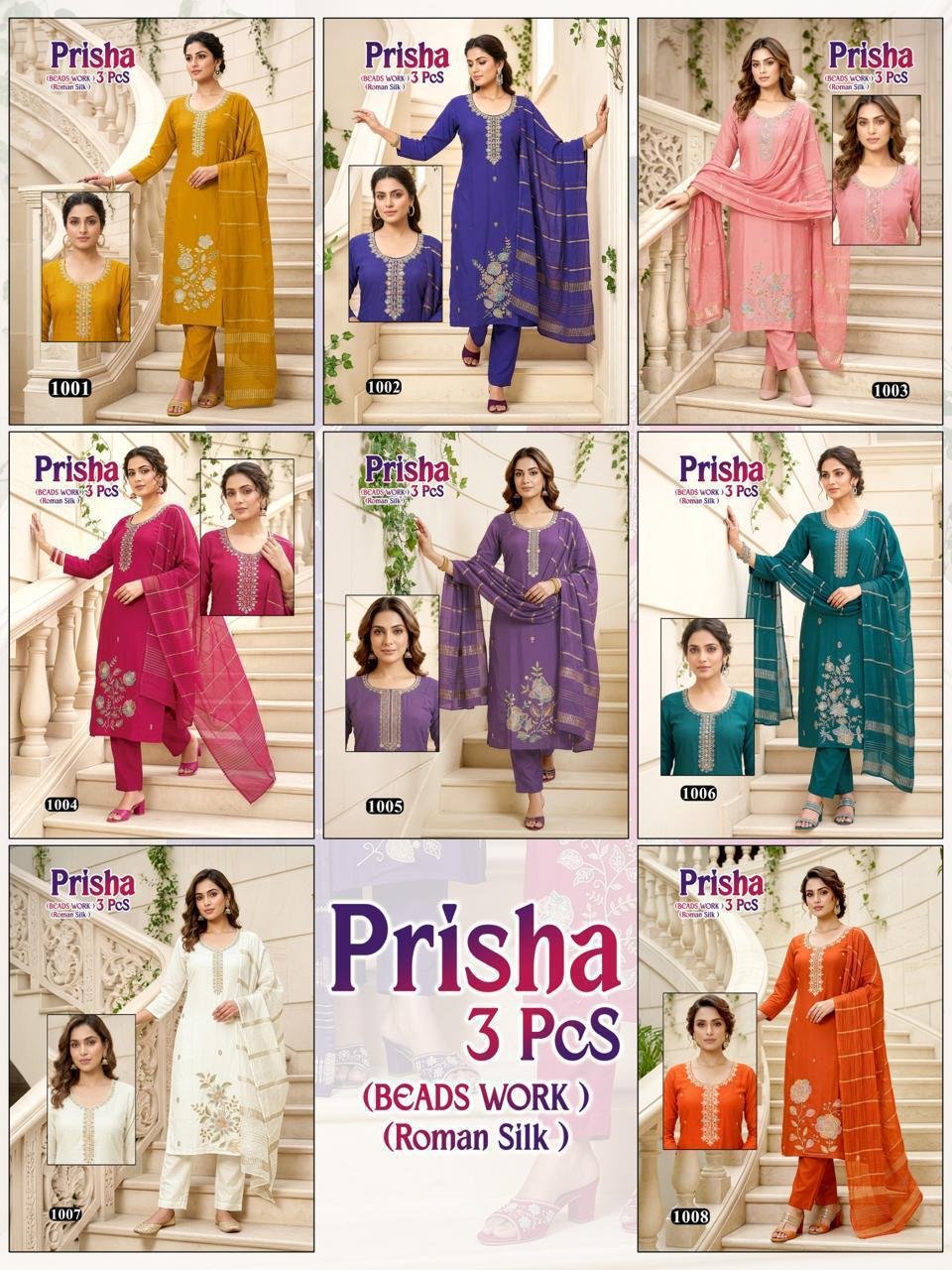 Latest Dnp Prisha Roman Silk Top With Bottom And Dupatta Wholesale 2026