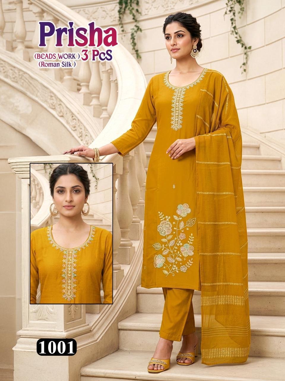 Latest Dnp Prisha Roman Silk Top With Bottom And Dupatta Wholesale 2026