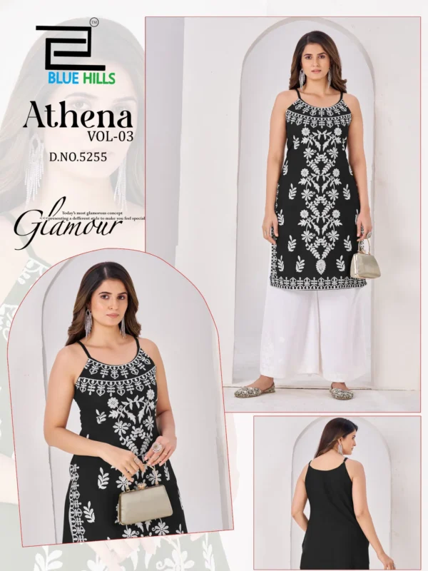 Stylish Blue Hills Athena Vol 3 Rayon With Embroidery Work Kurti Collection Wholesale 2026