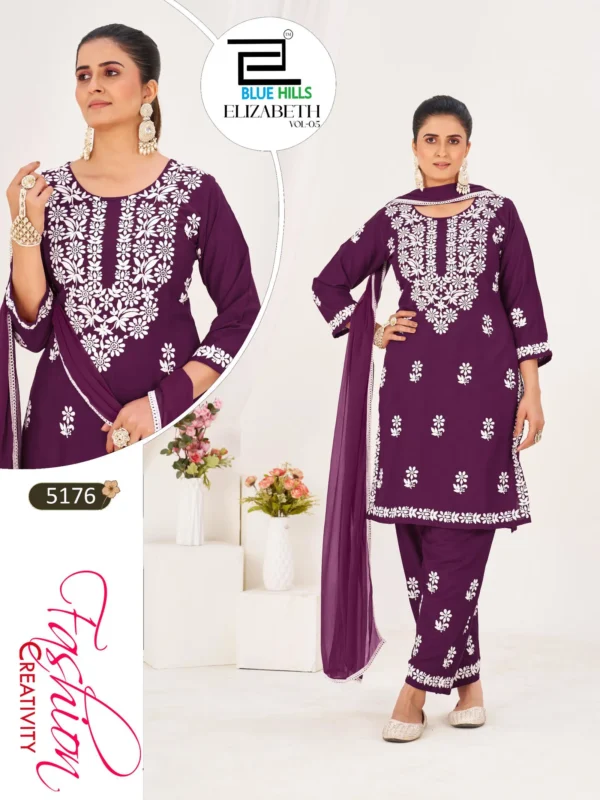 Launching Blue Hills Elizabeth Vol 5 Rayon With Thread Worked Kurti With Bottom Dupatta Set Wholesale 2026