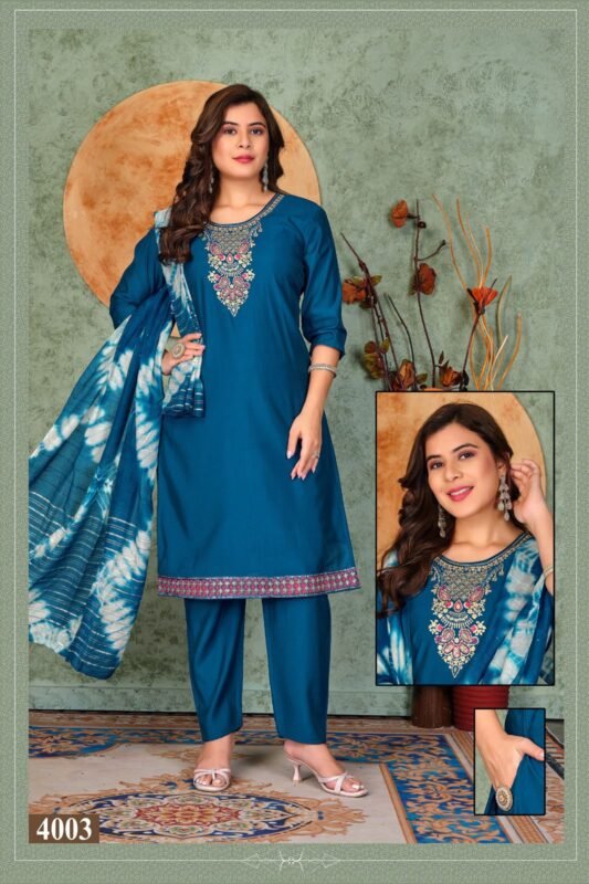 Latest Dnp Noor Vol 3 Roman Silk Kurti Pent With Dupatta Wholesale 2026