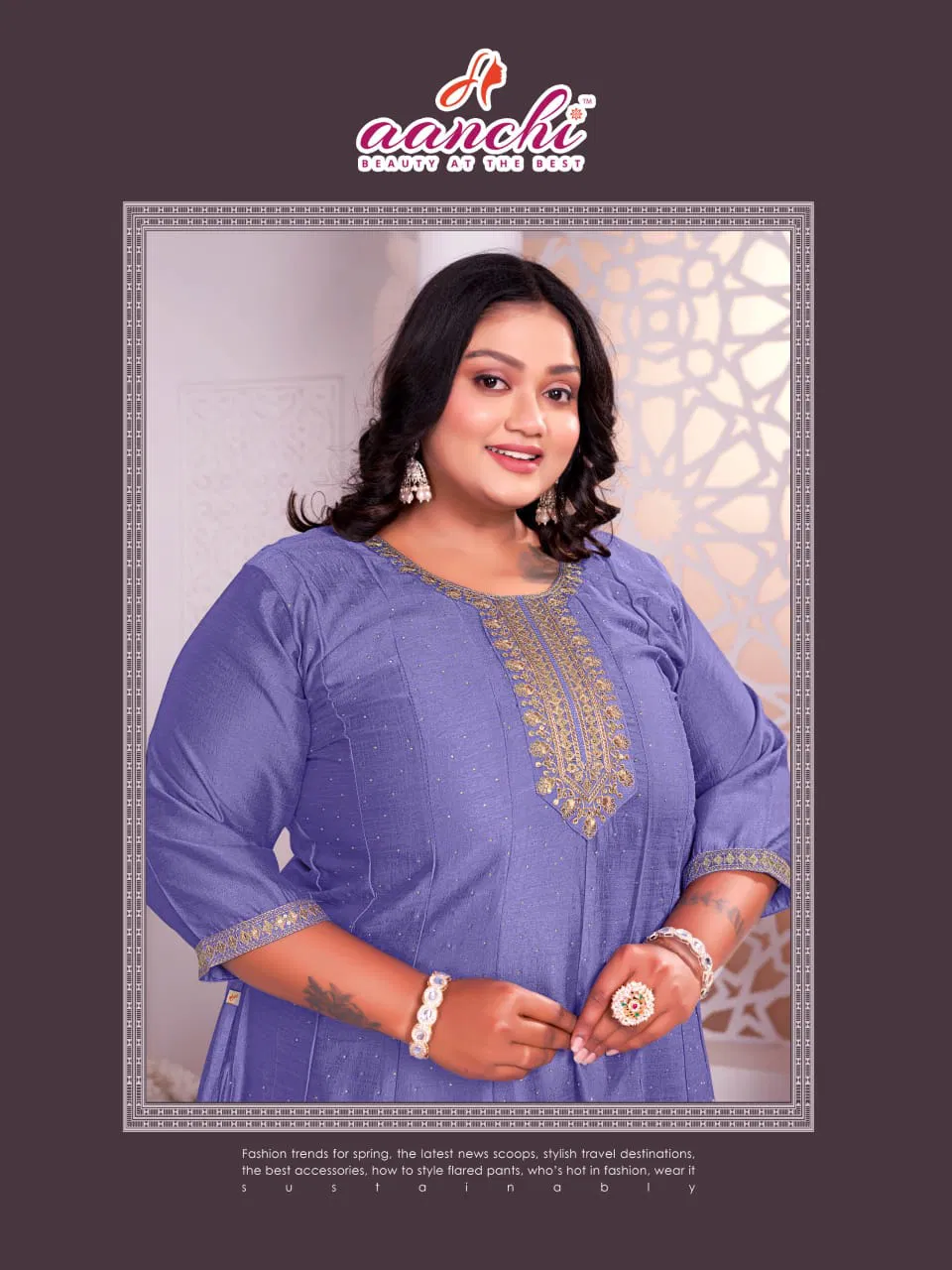 Launching Aanchi Plus Zeeba Vichitra Silk Embroidered Kurti With Bottom Dupatta Wholesale 2026