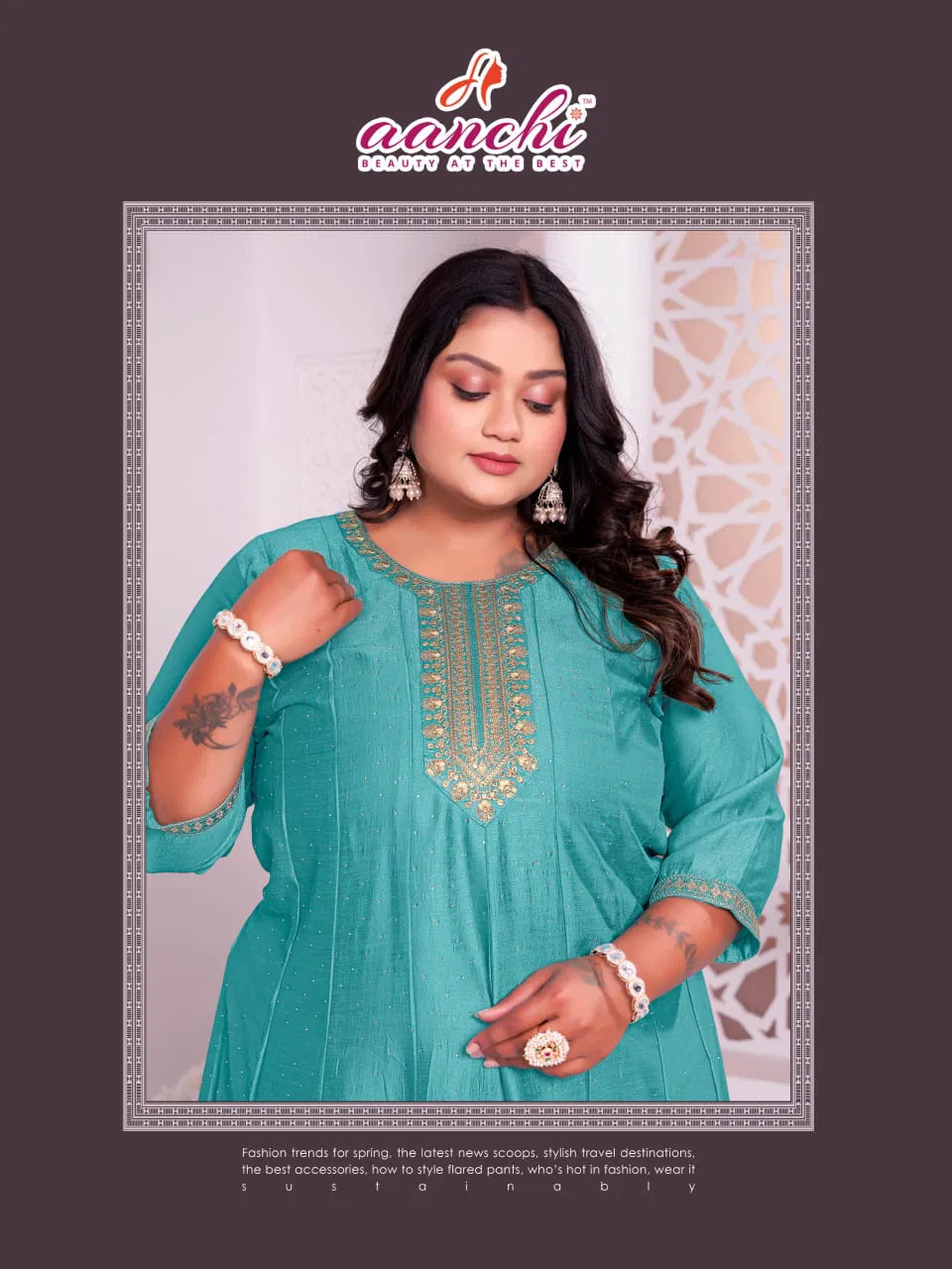 Launching Aanchi Plus Zeeba Vichitra Silk Embroidered Kurti With Bottom Dupatta Wholesale 2026
