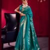 Latest Rajtex Blue Taxi Satin linen Handloom Weaving Silk Saree Collection Wholesale 2026