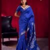 Latest Rajtex Blue Taxi Satin linen Handloom Weaving Silk Saree Collection Wholesale 2026