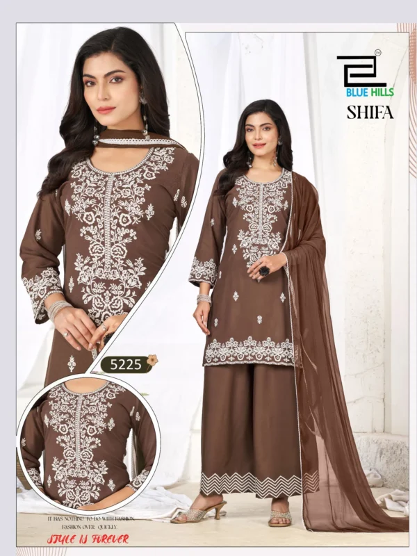 Launching Blue Hills Shifa Rayon With Black Thread Worked Kurti With Bottom Dupatta Wholesale 2026