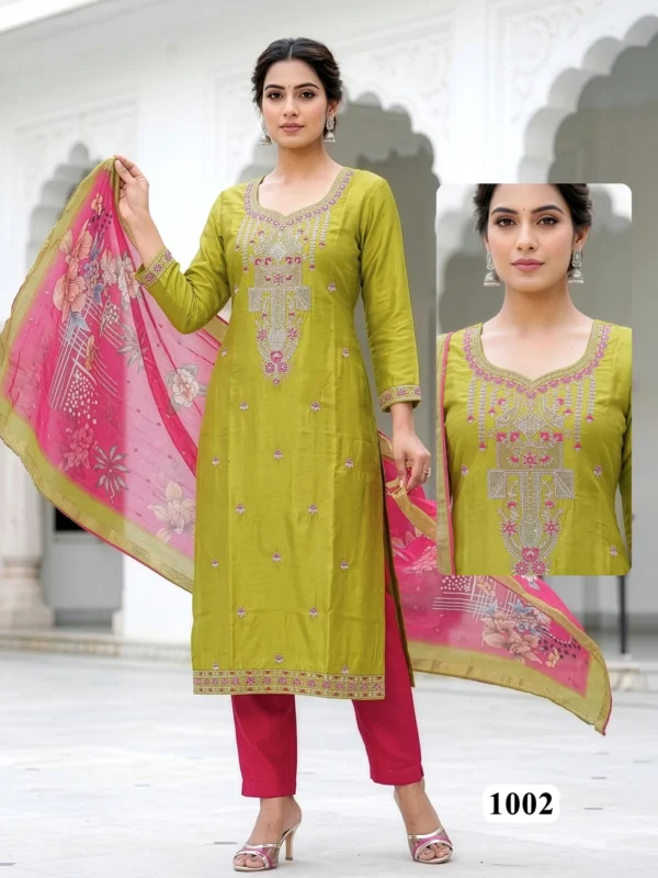 Stylish Dnp Rajul Vol 2 Roman Silk Kurti With Bottom And Dupatta Wholesale 2026