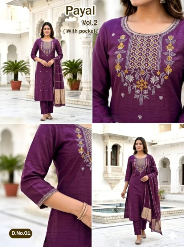 Latest Dnp Payal Vol 2 Vatican Silk Kurti Pant With Dupatta Wholesale 2026
